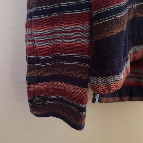 American Eagle Shirt Men's WesternLong Sleeve Pullover Hoodie Shirt Striped Sz L - Picture 8 of 10